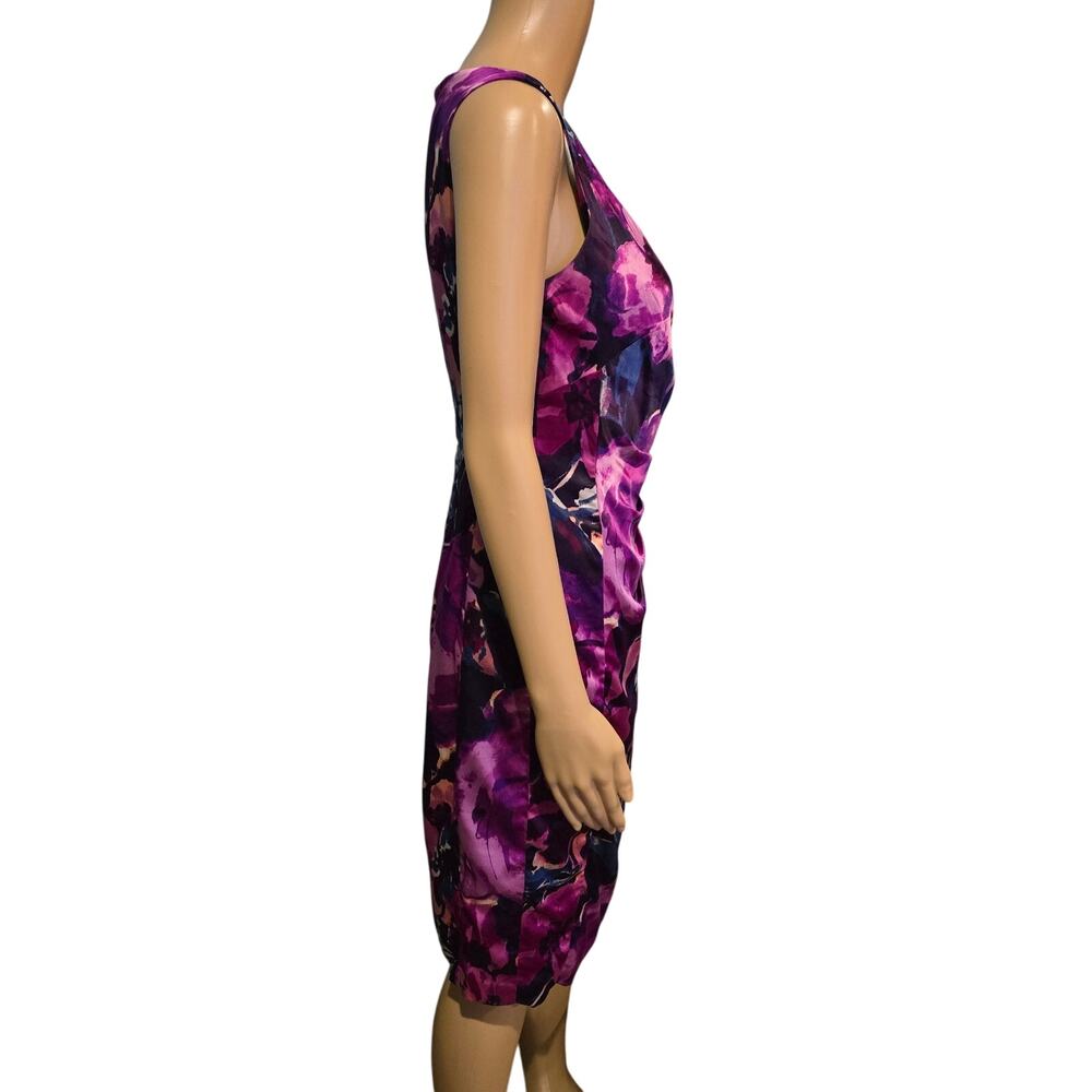 Lauren Ralph Lauren Dress Pink Purple Floral Print Sheath Dress 4 NWOT - Picture 3 of 5